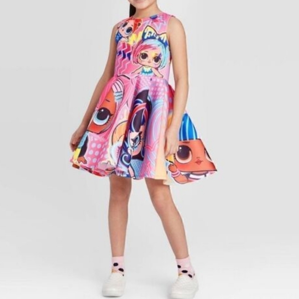 Girls LOL Doll Themed Sleeveless Dress‎